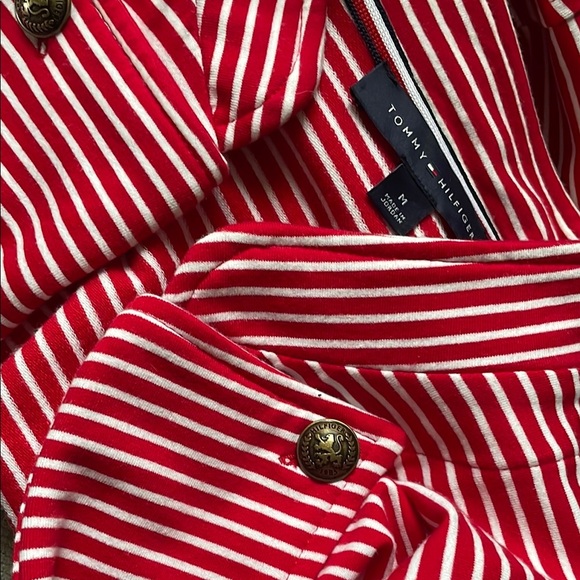 Tommy Hilfiger Red and White Striped military cut Jacket m - Picture 4 of 6